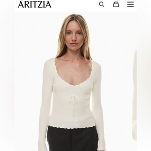 Aritzia Soloist Sweater Light Birch.